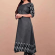 Women Solid Cotton Gown (Grey)