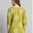 Printed Rayon Green Short Kurti For Girls and Women