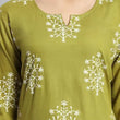 Printed Rayon Green Short Kurti For Girls and Women